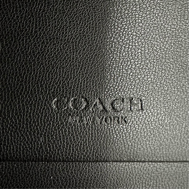Pristine COACH Purse Signature Double Zip Travel Organizer black leather F93425