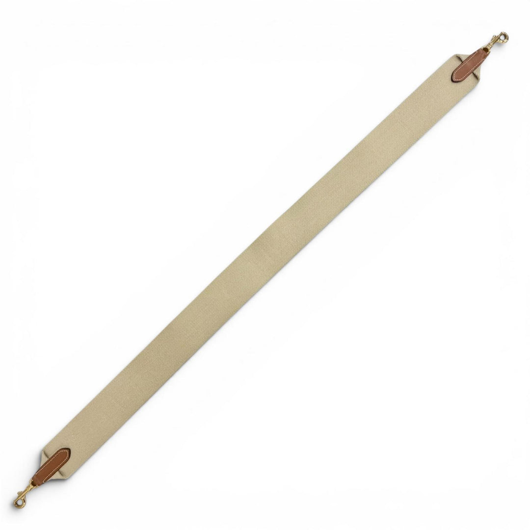 Excellent CELINE Shoulder strap Logo Jacquard Canvas Leather beige canvas