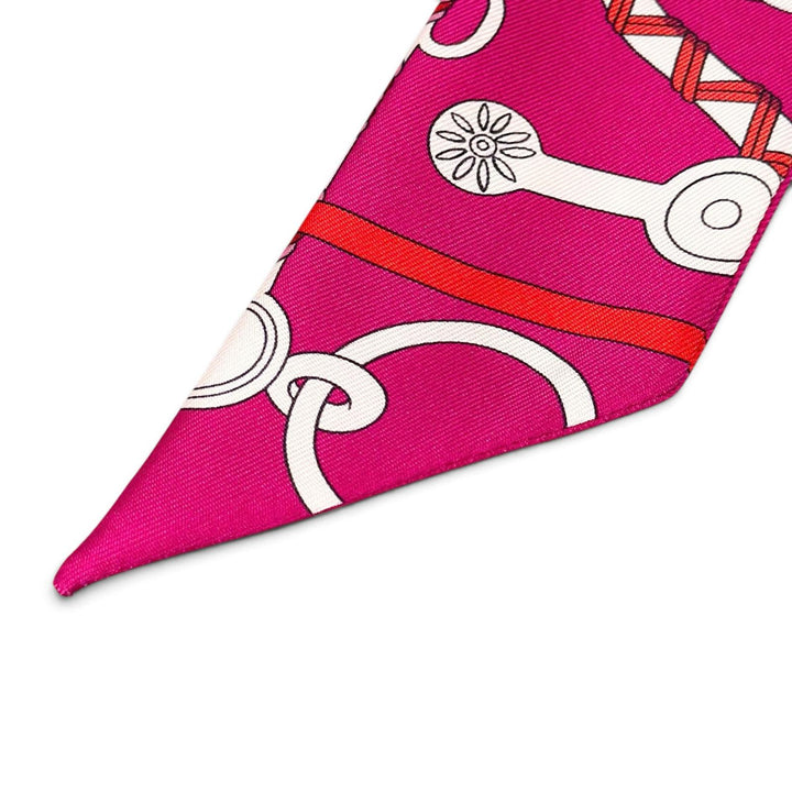 Pristine HERMES scarf Panoplie Equestre Equestrian equipment set pink silk Women