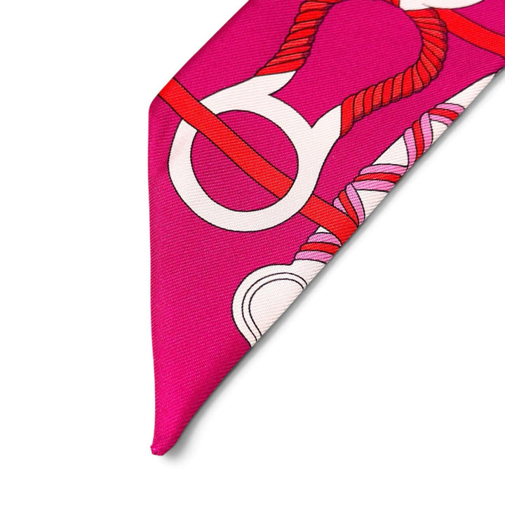 Pristine HERMES scarf Panoplie Equestre Equestrian equipment set pink silk Women