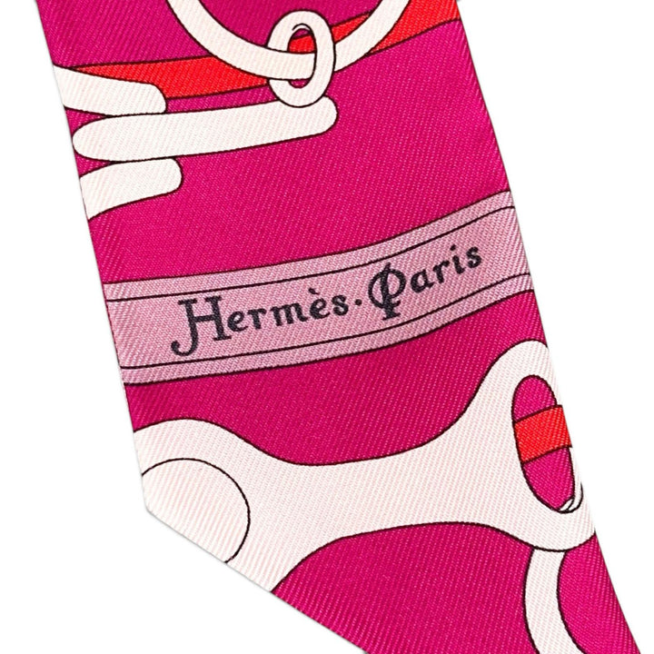 Pristine HERMES scarf Panoplie Equestre Equestrian equipment set pink silk Women