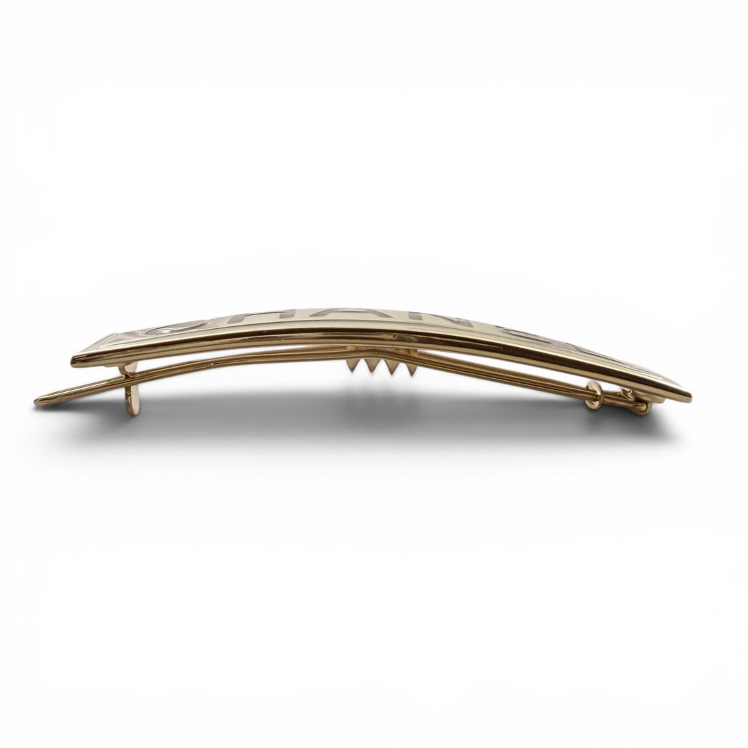 Excellent CHANEL Valletta Logo barrette hair clip hair accessory hair clip B21B