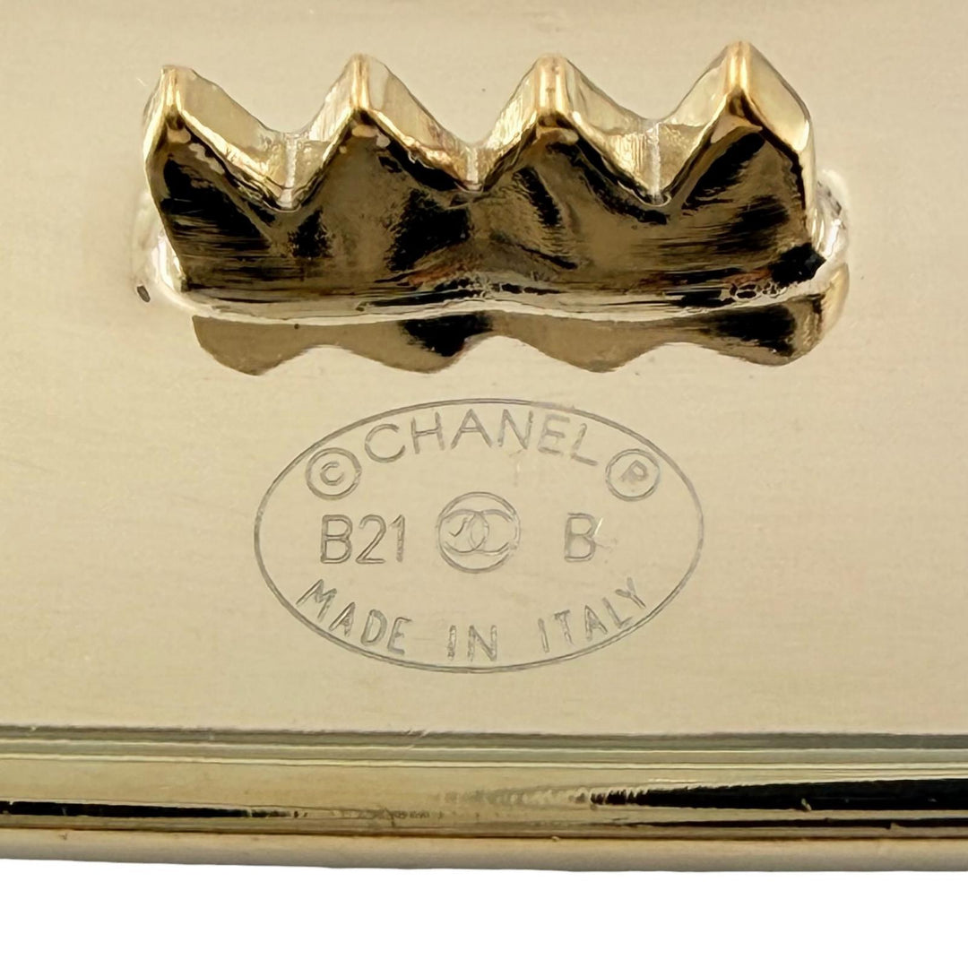 Excellent CHANEL Valletta Logo barrette hair clip hair accessory hair clip B21B