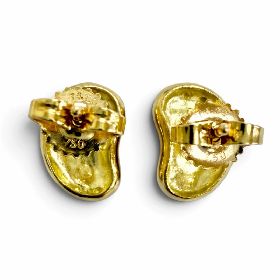 Great TIFFANY&Co. Pierce Bean Design Pierce Yellow Gold 750 Women