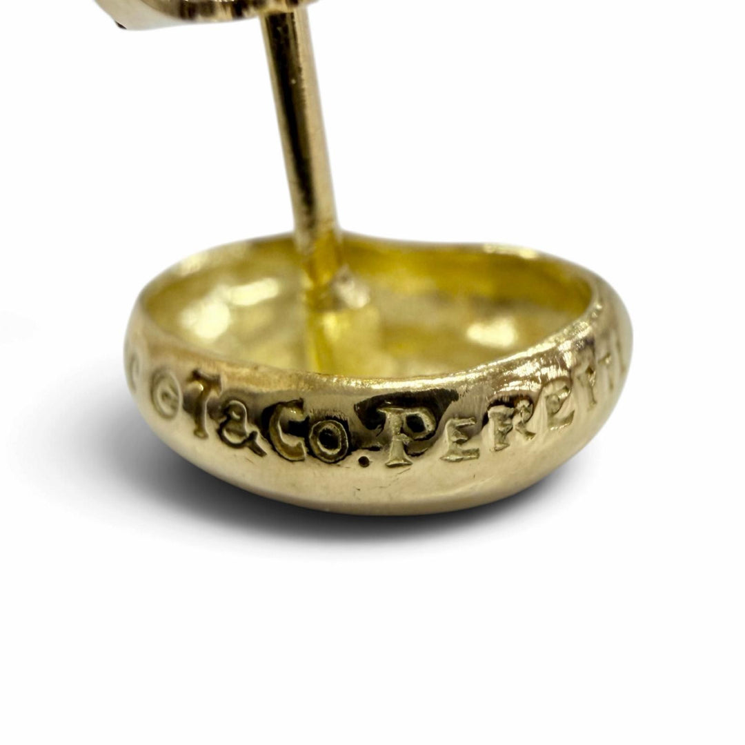 Great TIFFANY&Co. Pierce Bean Design Pierce Yellow Gold 750 Women