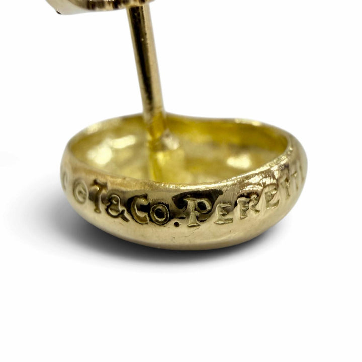 Great TIFFANY&Co. Pierce Bean Design Pierce Yellow Gold 750 Women