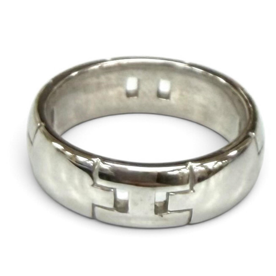 Great HERMES Ring ring Hercules Petit Model White gold AU750(WG) Women 48