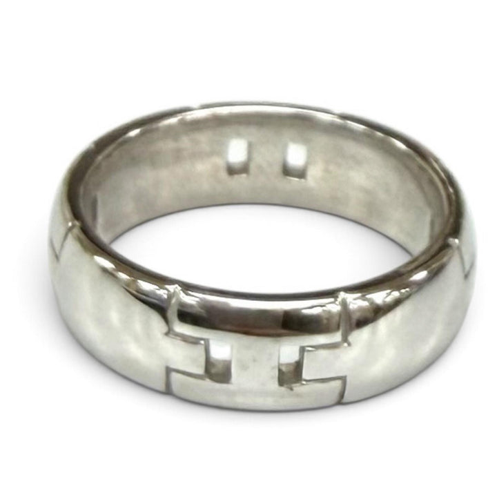 Great HERMES Ring ring Hercules Petit Model White gold AU750(WG) Women 48