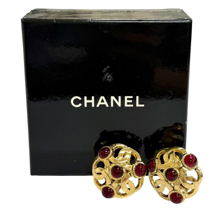 Great CHANEL Earring Gripoa COCO Mark Earrings (for both ears) gold ー Women 25