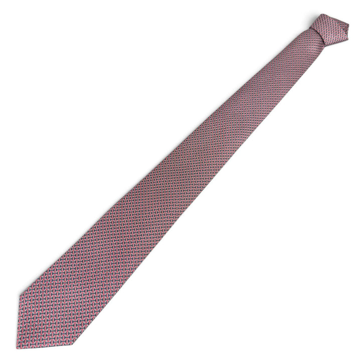 Excellent HERMES tie H logo twill tie Red silk mens 606095 FA