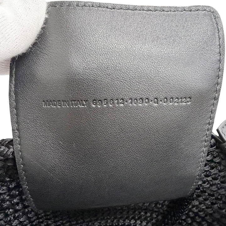 Excellent BALENCIAGA Shoulder Bag Logo 2-Way Basket Handbag black 695612