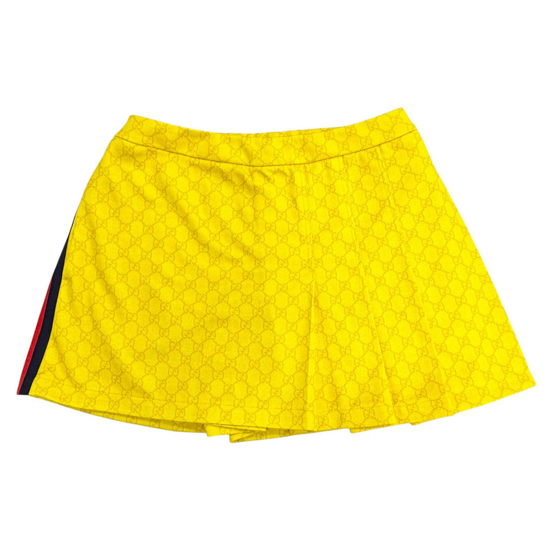 Pristine GUCCI Shorts GG pattern web stripe yellow polyester Women M 789188
