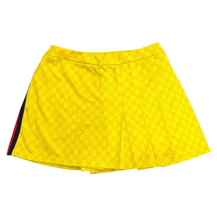 Pristine GUCCI Shorts GG pattern web stripe yellow polyester Women M 789188