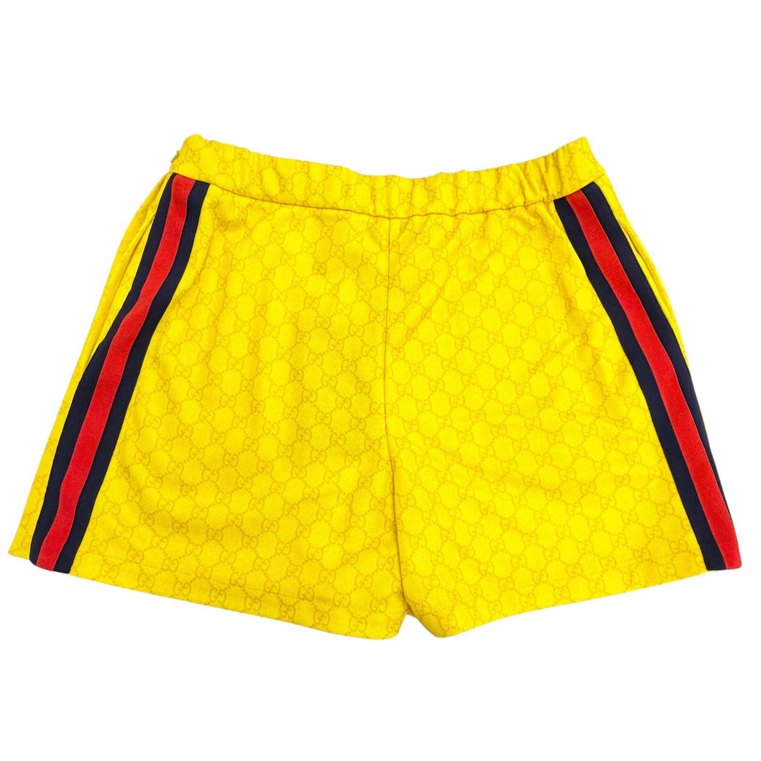 Pristine GUCCI Shorts GG pattern web stripe yellow polyester Women M 789188