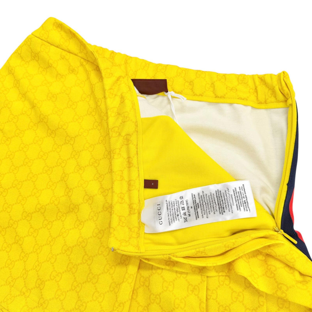 Pristine GUCCI Shorts GG pattern web stripe yellow polyester Women M 789188