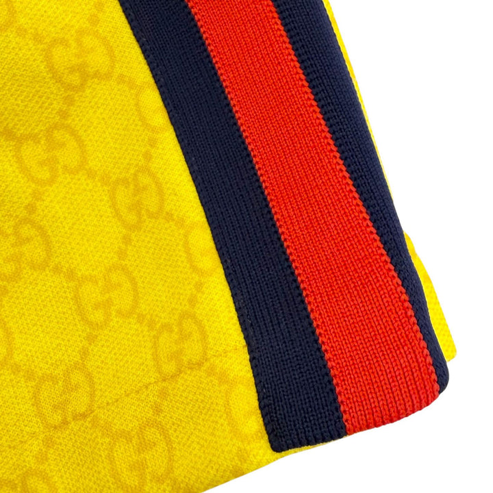 Pristine GUCCI Shorts GG pattern web stripe yellow polyester Women M 789188