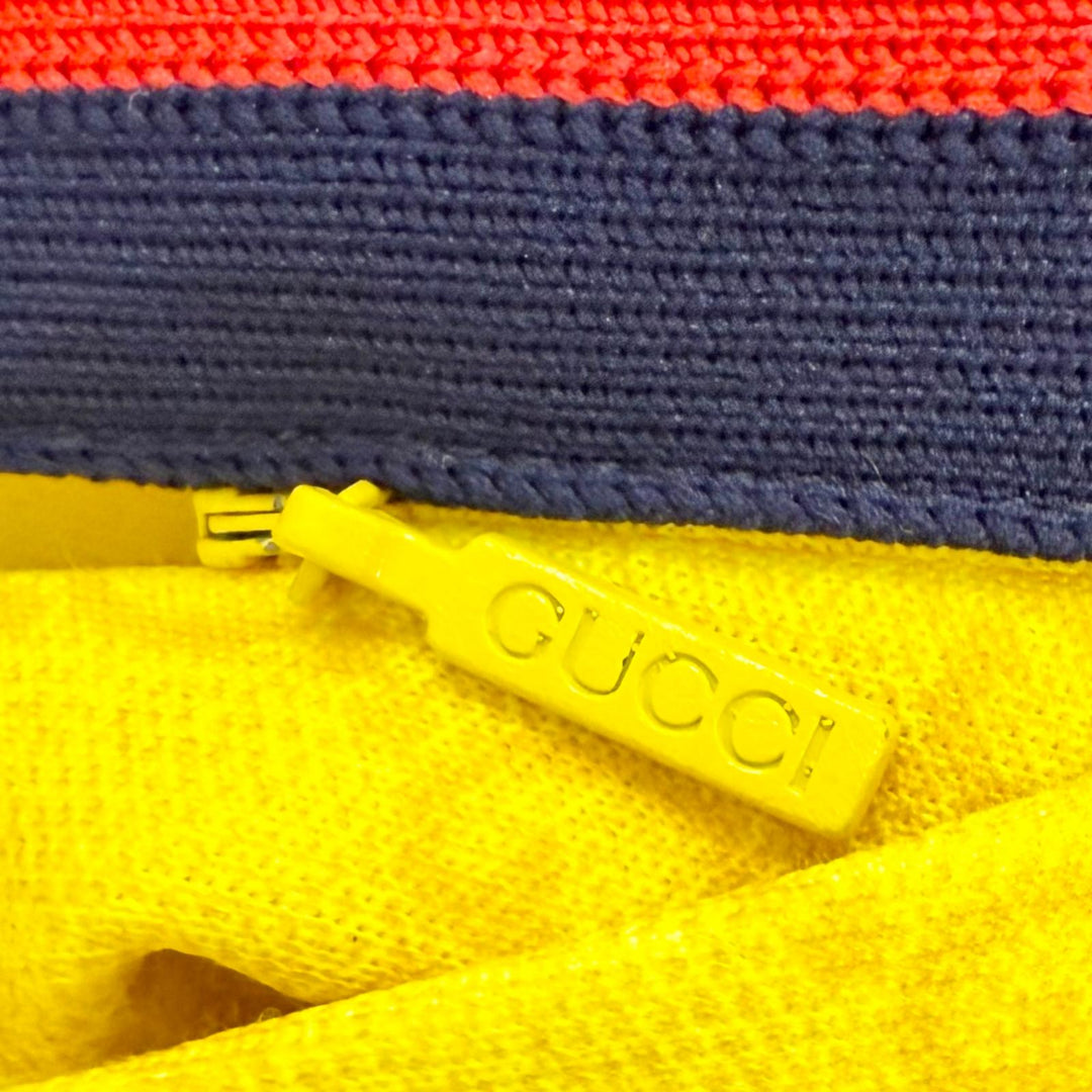 Pristine GUCCI Shorts GG pattern web stripe yellow polyester Women M 789188