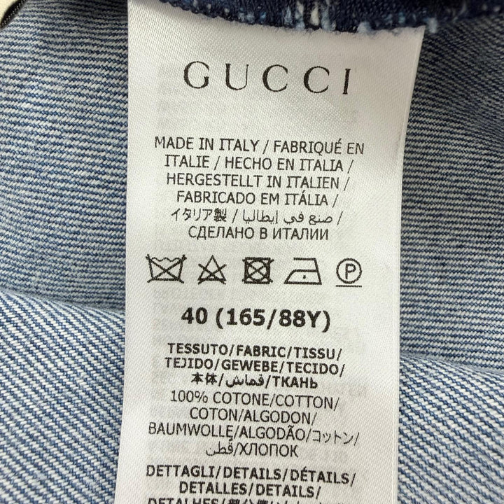 Pristine GUCCI one piece Web stripe denim GG button short sleeve 40 678827