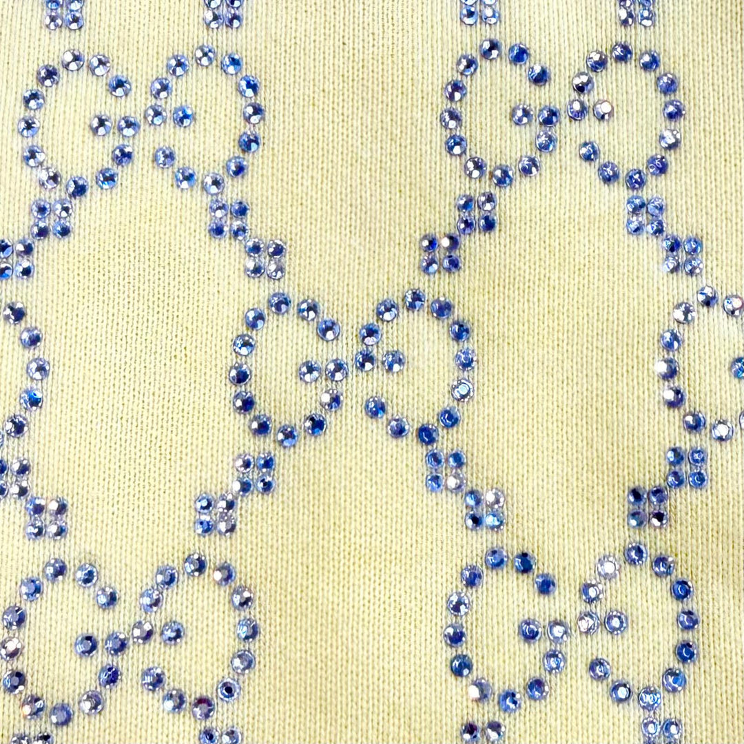 Pristine GUCCI sweat GG Rhinestone All-Over Print yellow cotton Women XS 837931