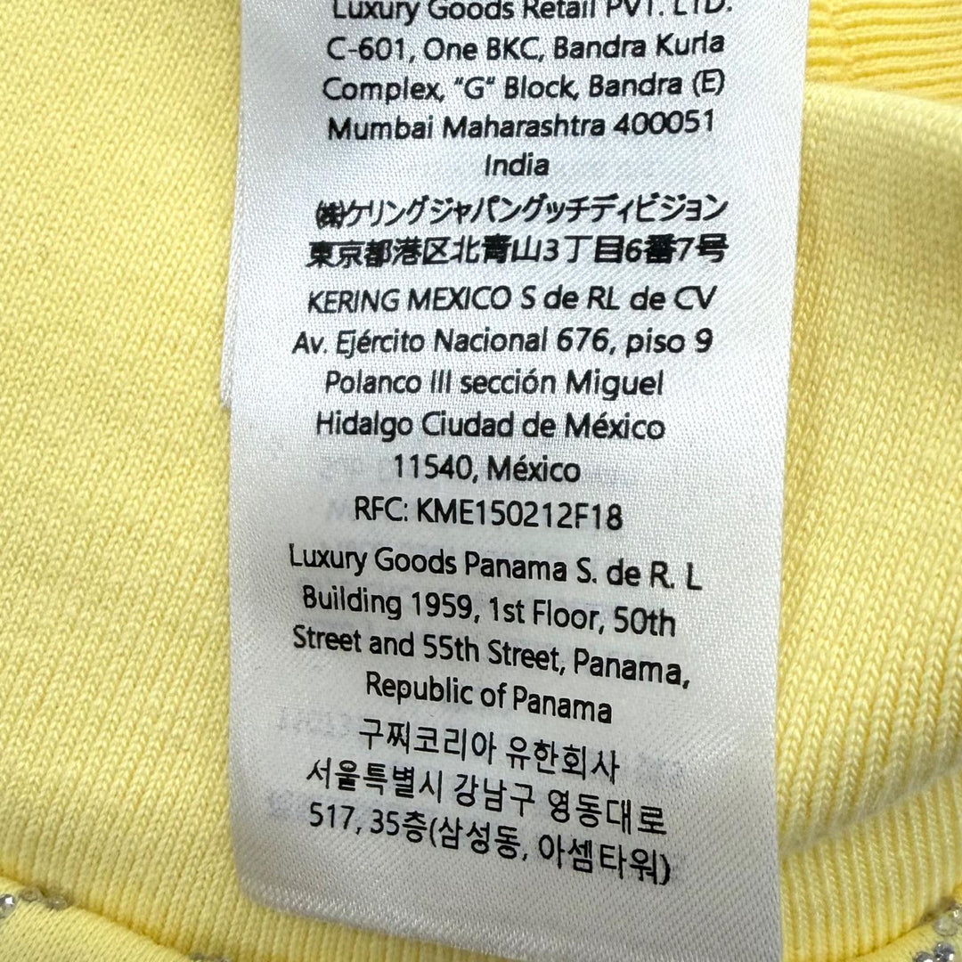 Pristine GUCCI sweat GG Rhinestone All-Over Print yellow cotton Women XS 837931