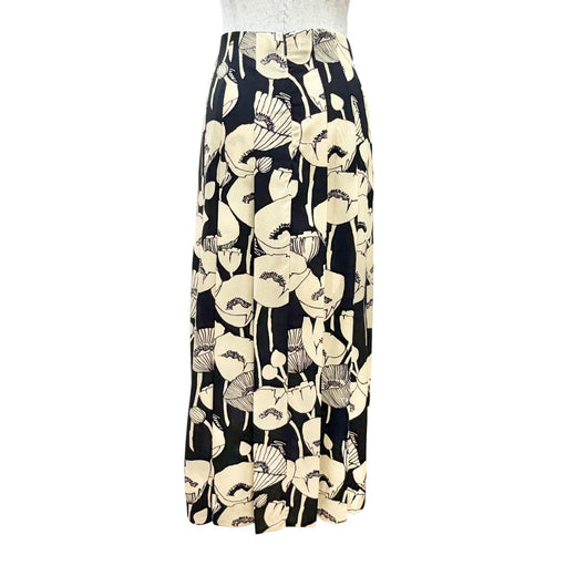 Excellent GUCCI Pleated skirt Poppy Flower Long beige silk Women 38 409370