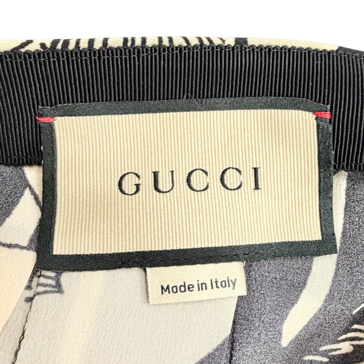 Excellent GUCCI Pleated skirt Poppy Flower Long beige silk Women 38 409370