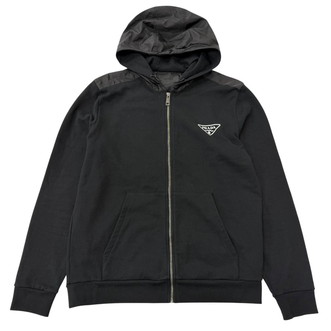 Great PRADA two-piece set Re-Nylon triangle logo black cotton mens UJL19A/UJP201