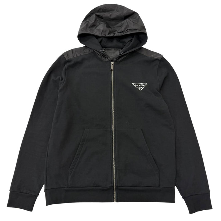 Great PRADA two-piece set Re-Nylon triangle logo black cotton mens UJL19A/UJP201