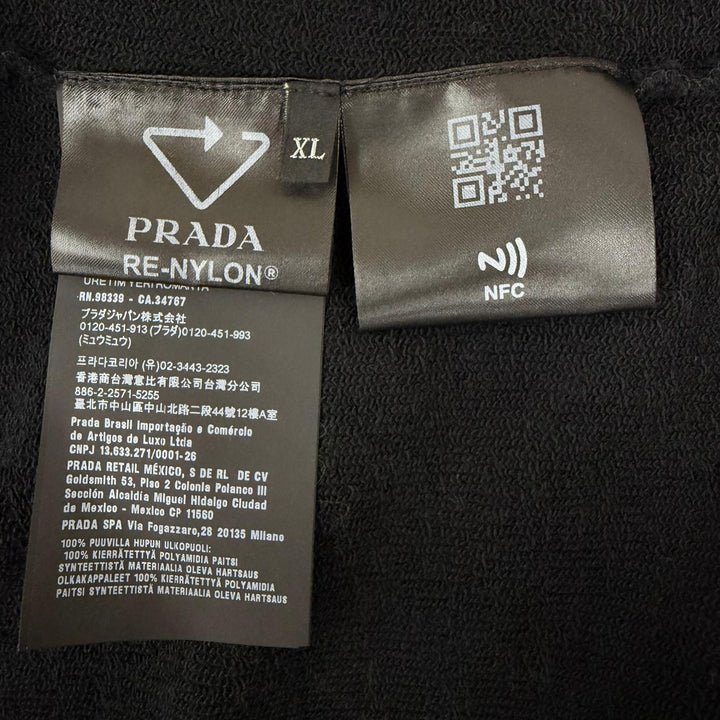 Great PRADA two-piece set Re-Nylon triangle logo black cotton mens UJL19A/UJP201