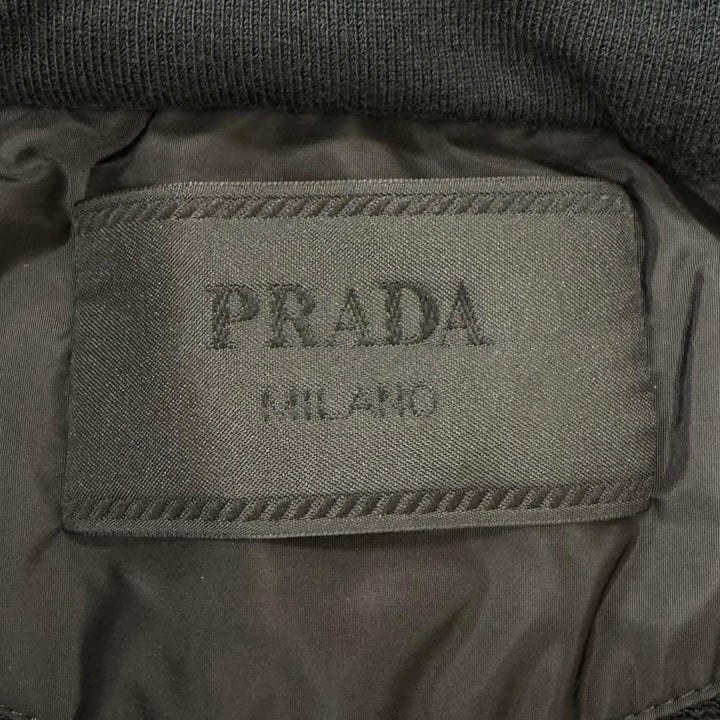 Great PRADA two-piece set Re-Nylon triangle logo black cotton mens UJL19A/UJP201