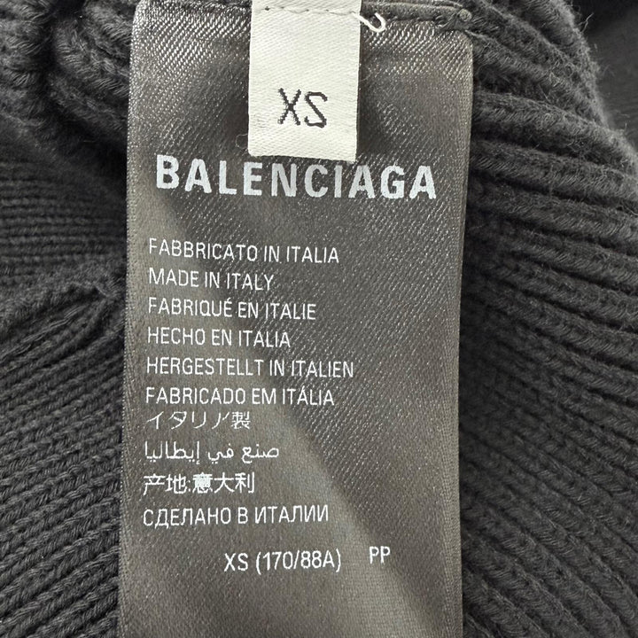 Excellent BALENCIAGA sweater Oversized ribbed knit black cotton mens XS 812125