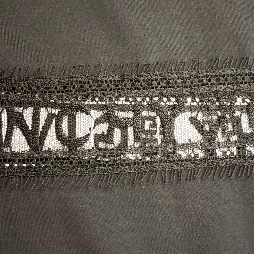 Excellent GIVENCHY Short sleeve T-shirt Logo lace detail black M BW709T3Z7Z