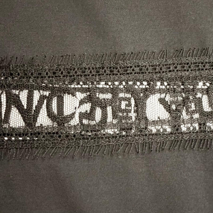 Excellent GIVENCHY Short sleeve T-shirt Logo lace detail black M BW709T3Z7Z