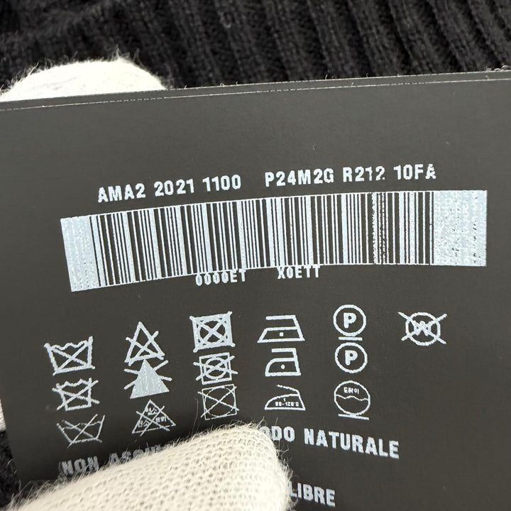 Great PRADA knit Cashmere blend logo embroidered long-sleeved black 38 P24M26