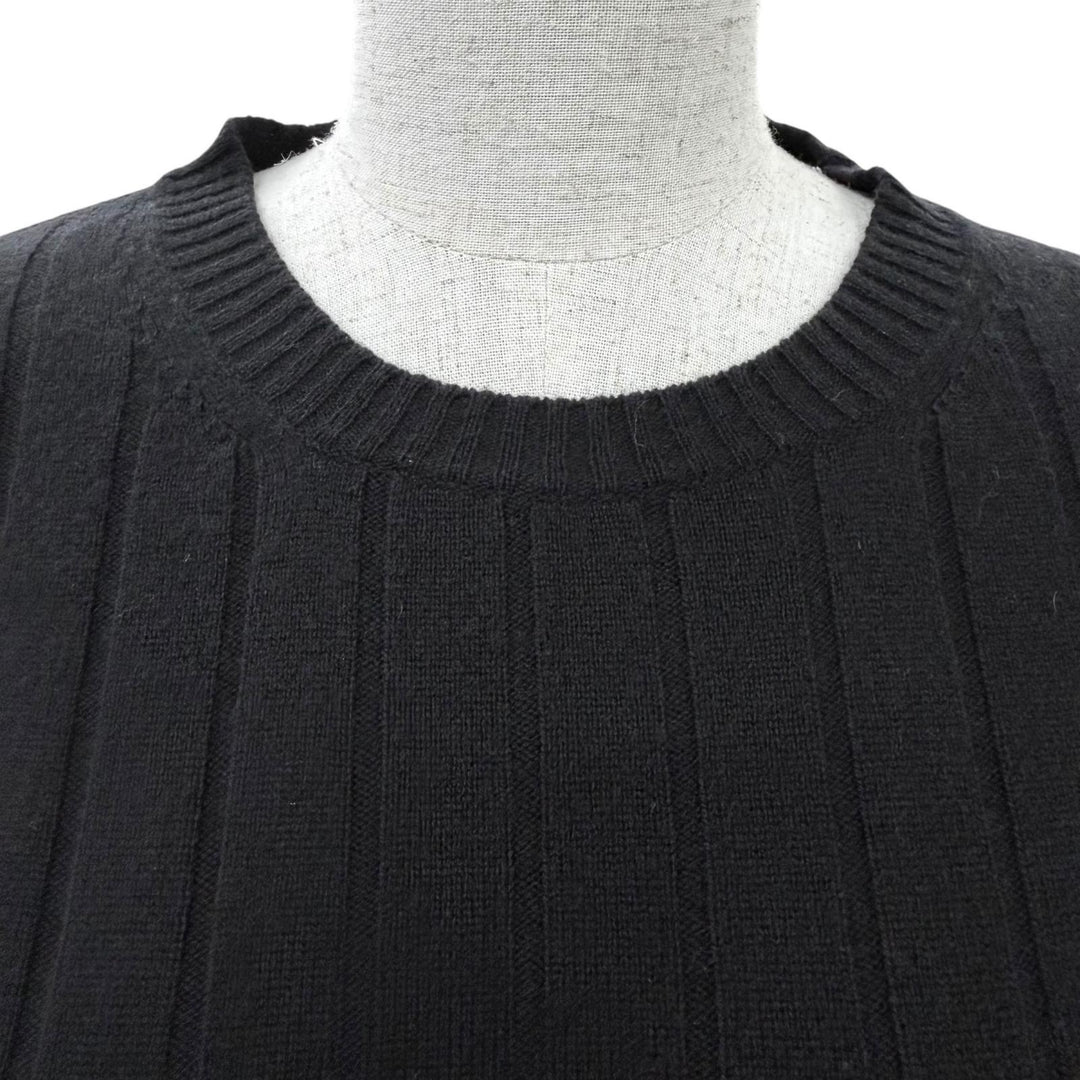 Great PRADA knit Cashmere blend logo embroidered long-sleeved black 38 P24M26