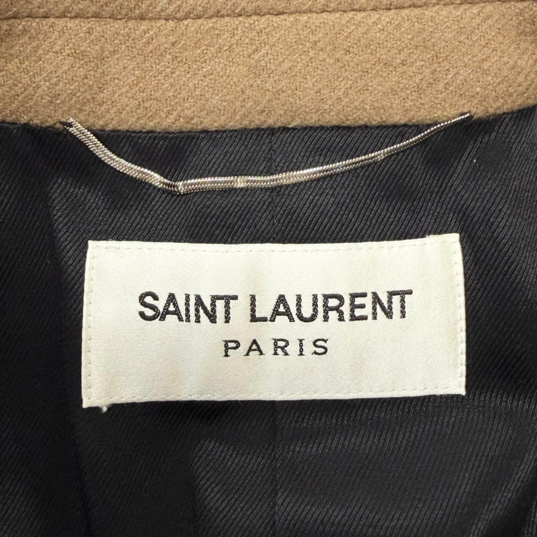 Great SAINT LAURENT PARIS Chester coat Fly-front placket beige Camel