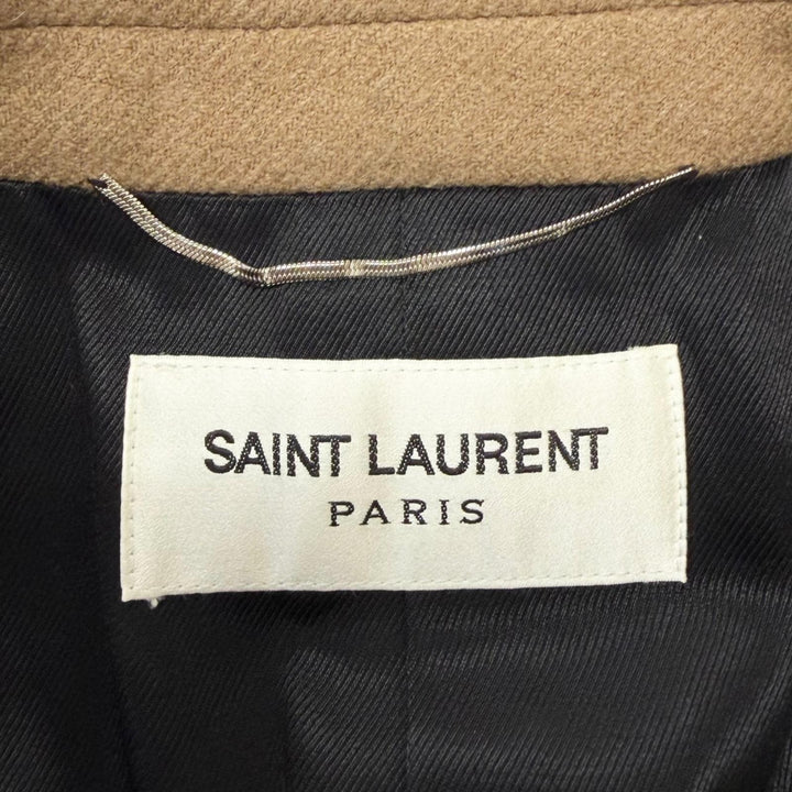 Great SAINT LAURENT PARIS Chester coat Fly-front placket beige Camel