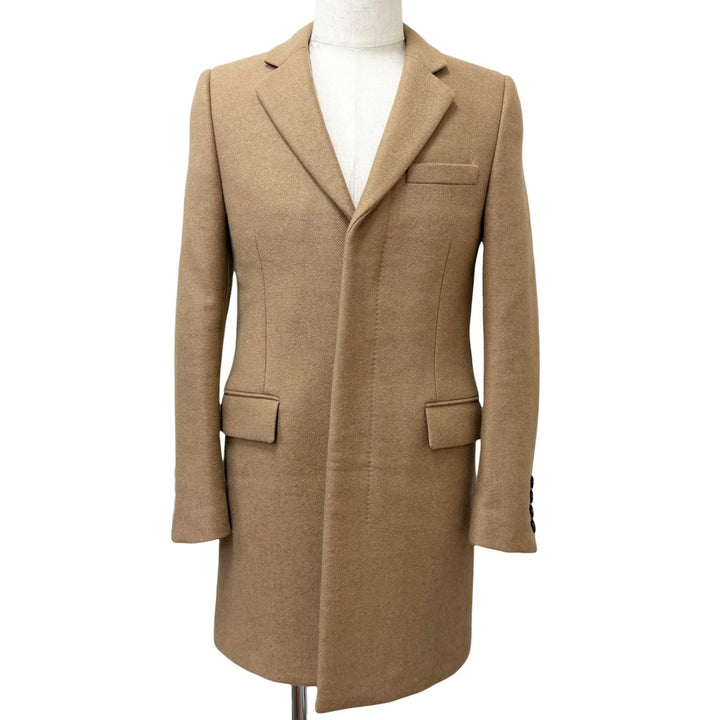Great SAINT LAURENT PARIS Chester coat Fly-front placket beige Camel