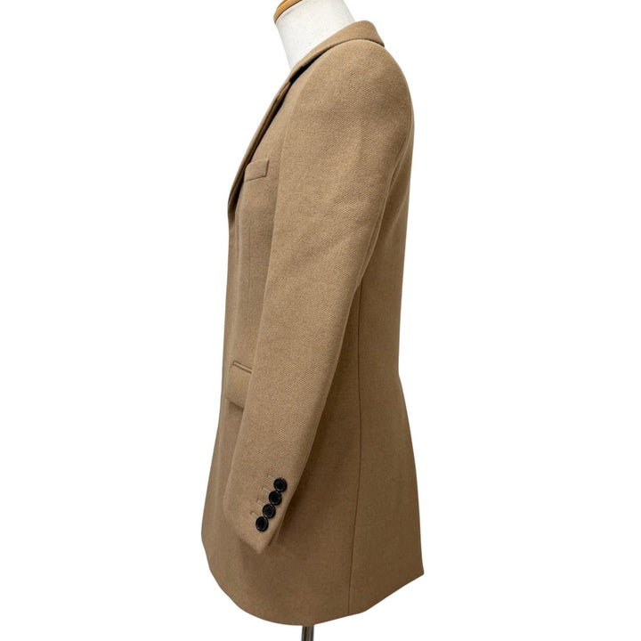 Great SAINT LAURENT PARIS Chester coat Fly-front placket beige Camel