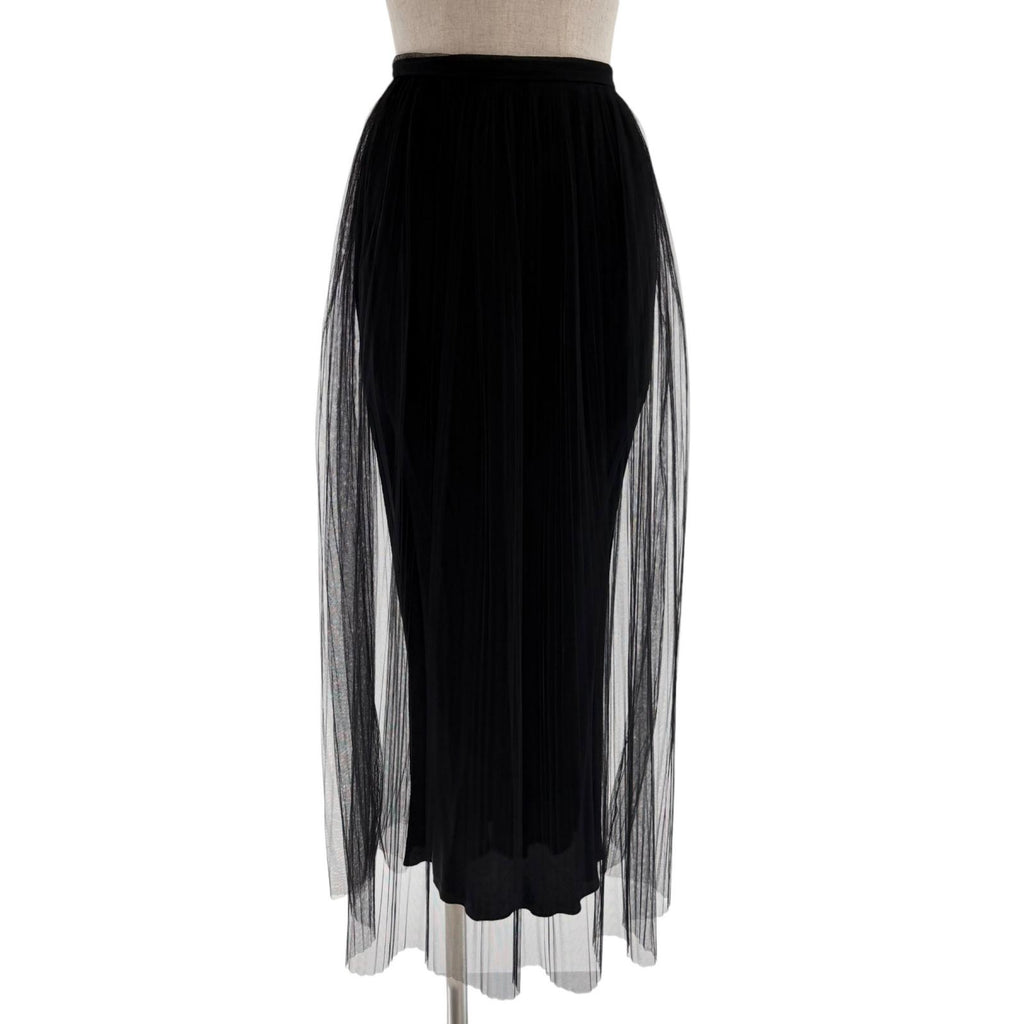 Excellent Maison Margiela 1 1 metallic pleated maxi skirt black 36