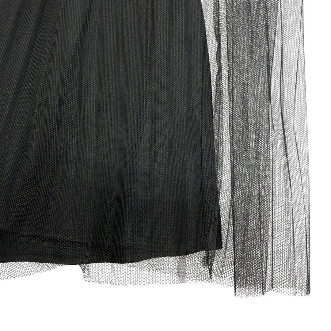 Excellent Maison Margiela 1 1 metallic pleated maxi skirt black 36 S51MA0347