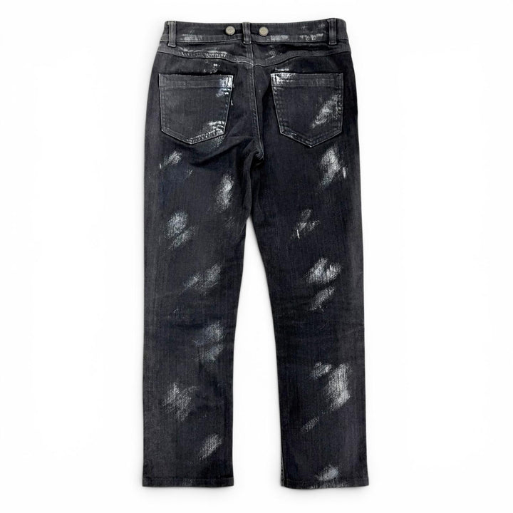 Great CHANEL Denim pants COCO Button Skinny Jeans black 36 08A P33427V23931