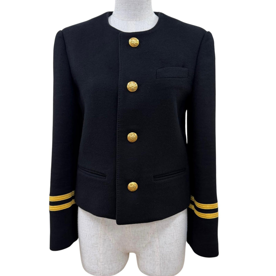 Great CELINE collarless jacket Spencer Captain Jacket cashmere 34 2V75F6700