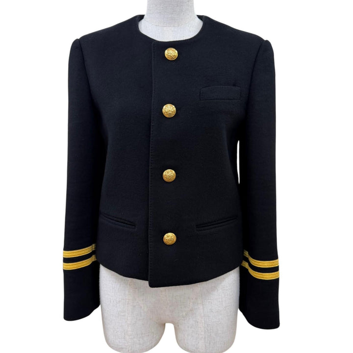 Great CELINE collarless jacket Spencer Captain Jacket cashmere 34 2V75F6700