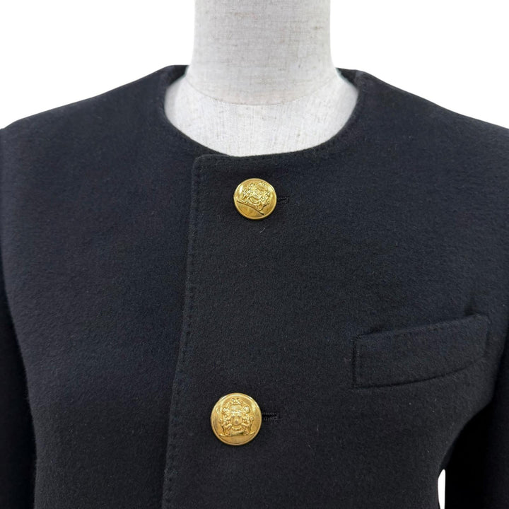 Great CELINE collarless jacket Spencer Captain Jacket cashmere 34 2V75F6700