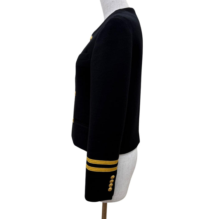 Great CELINE collarless jacket Spencer Captain Jacket cashmere 34 2V75F6700