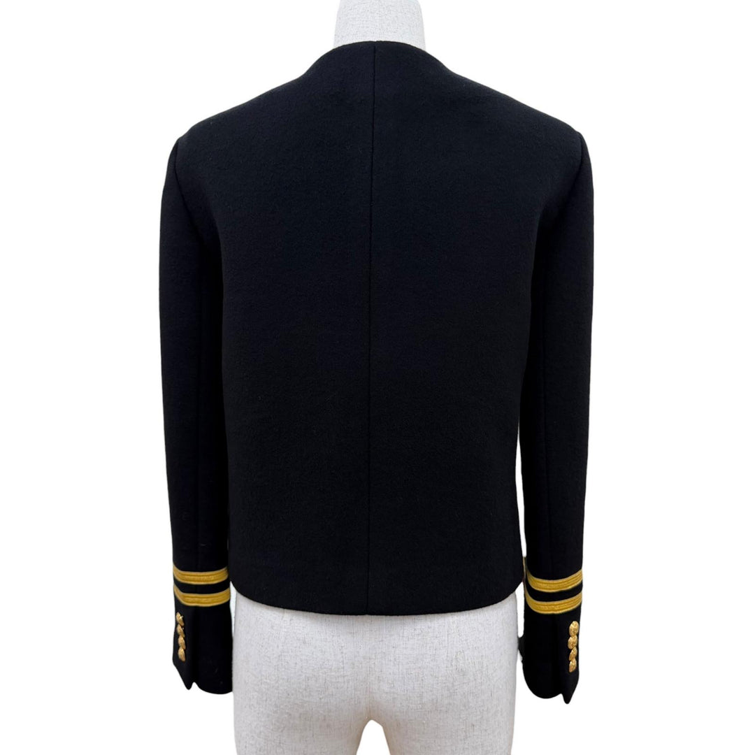 Great CELINE collarless jacket Spencer Captain Jacket cashmere 34 2V75F6700