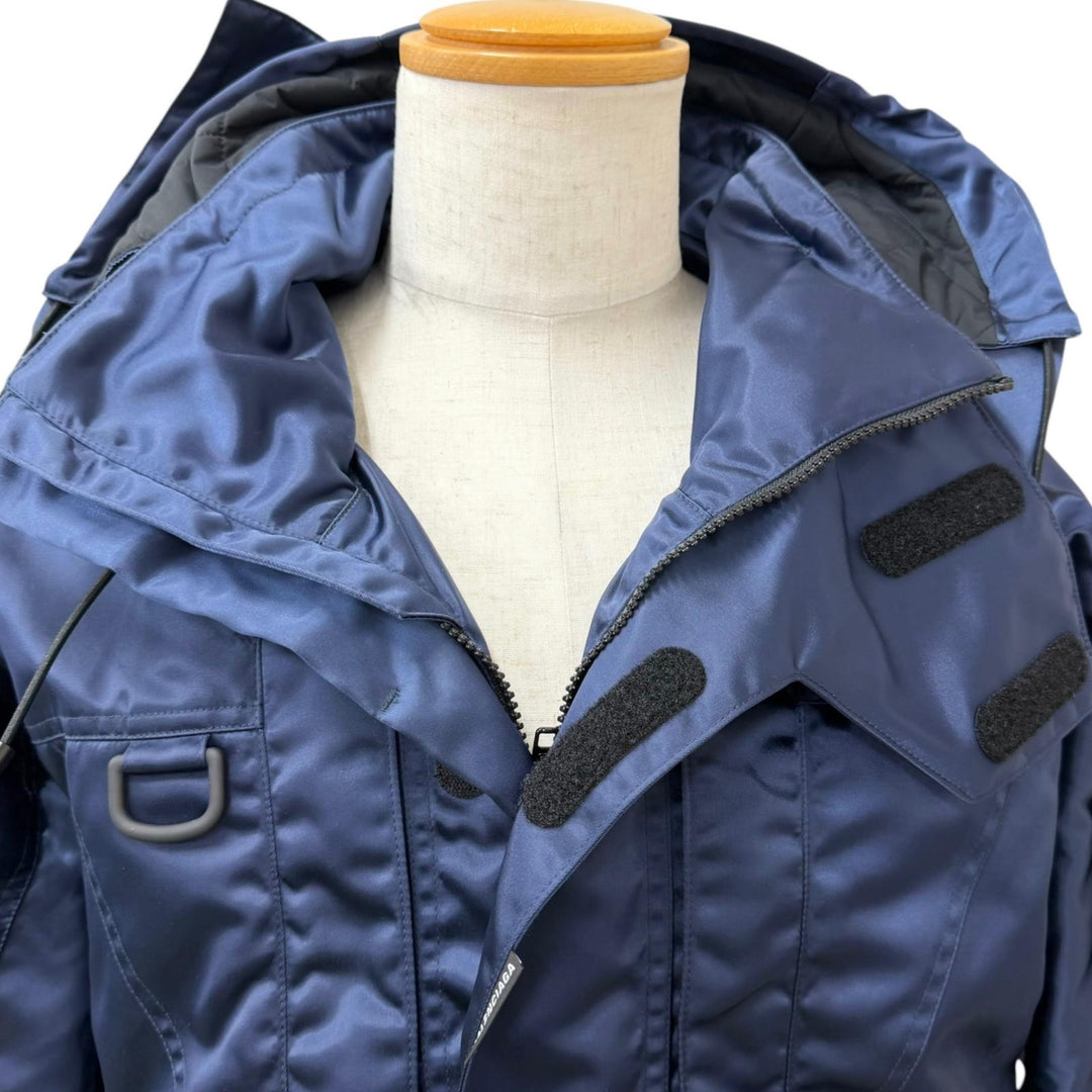 Excellent BALENCIAGA coat Grape nylon oversize jacket Cotton filling Navy Nylon