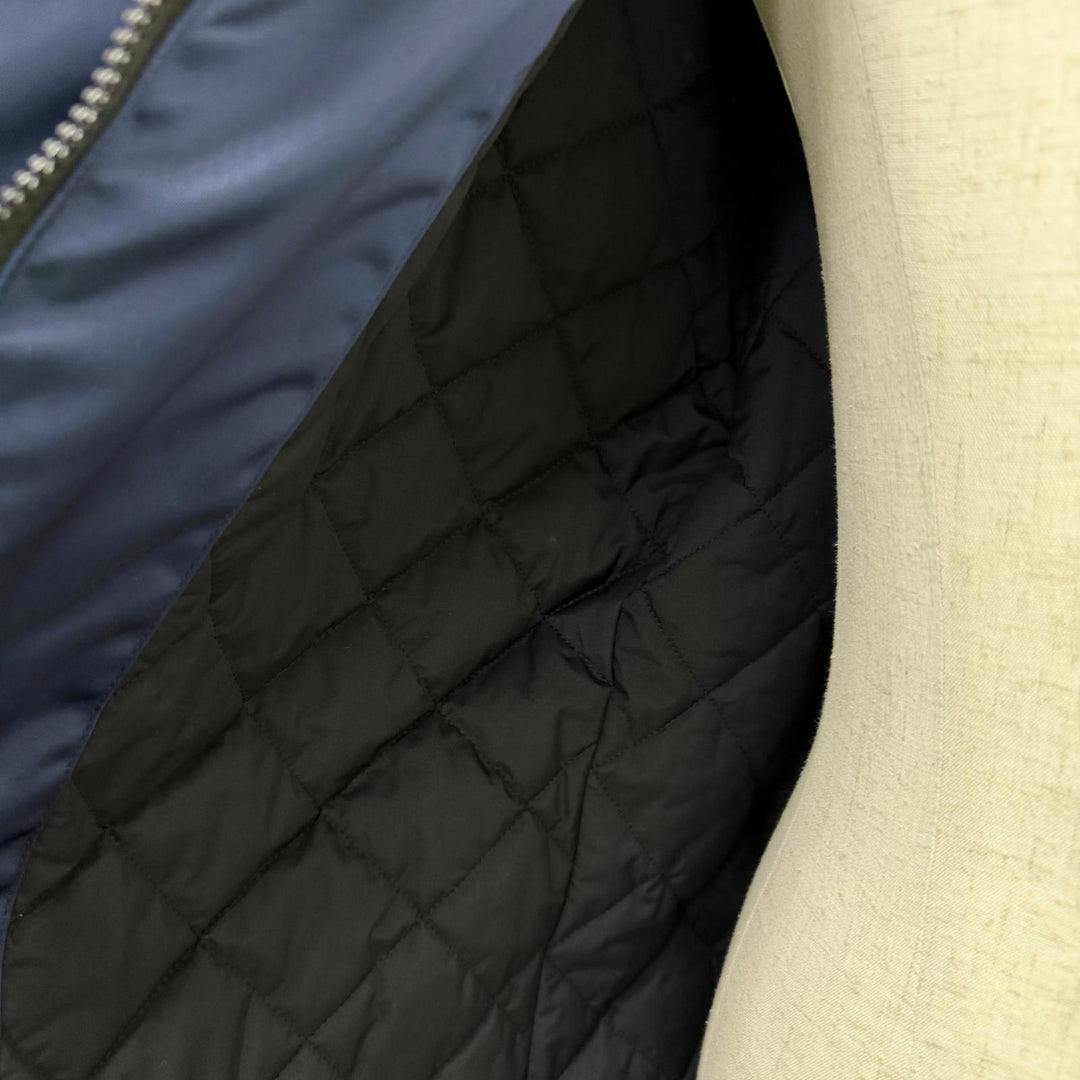 Excellent BALENCIAGA coat Grape nylon oversize jacket Cotton filling Navy Nylon