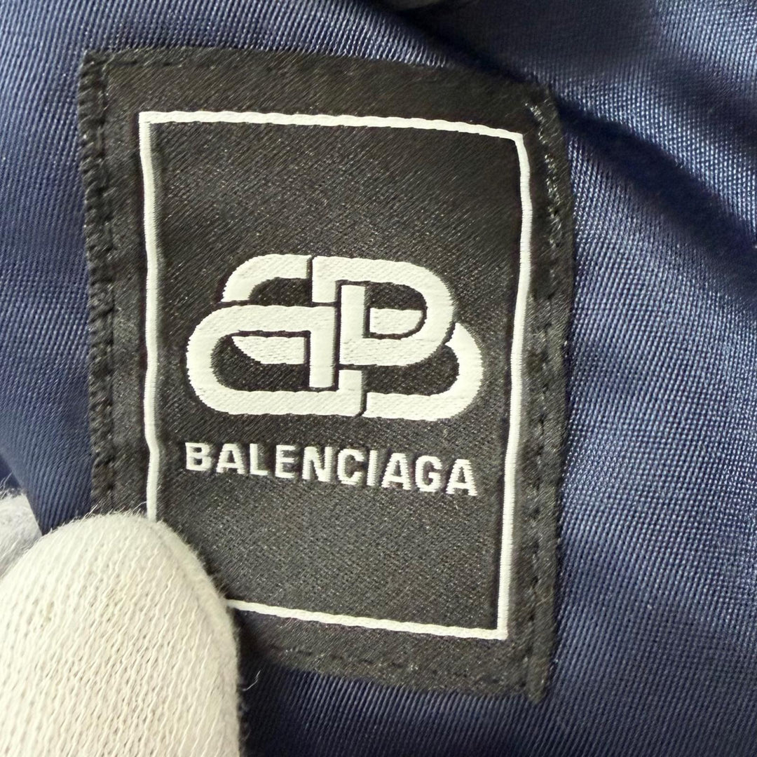 Excellent BALENCIAGA coat Grape nylon oversize jacket Cotton filling Navy Nylon